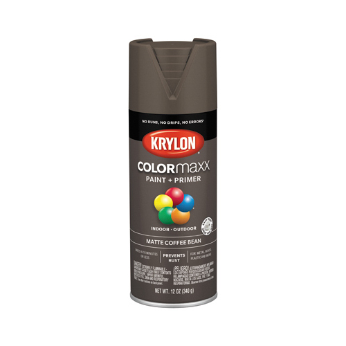 COLORmaxx Spray Paint, Matte, Coffee Bean, 12 oz, Aerosol Can