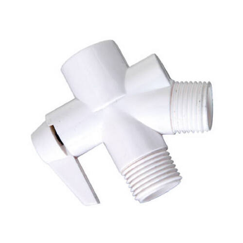 White Plastic Shower Flow Diverter