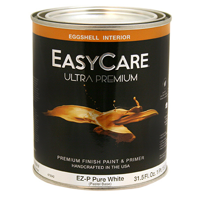 TRUE VALUE MFG COMPANY EZP-QT Ultra Premium Interior Latex Paint & Primer, Pure White Pastel Base Eggshell, 1-Qt.