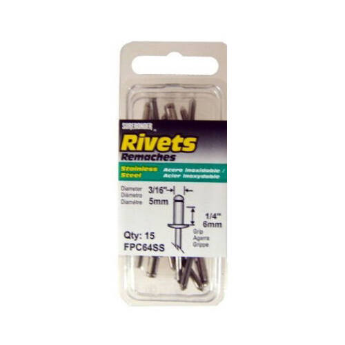 FPC Corporation FPC64SS Medium Stainless-Steel Rivets  pack of 15