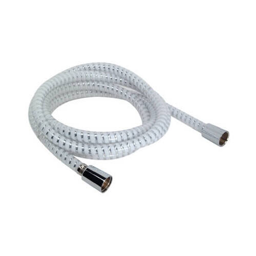 96-Inch Chrome & White Replacement Shower Hose