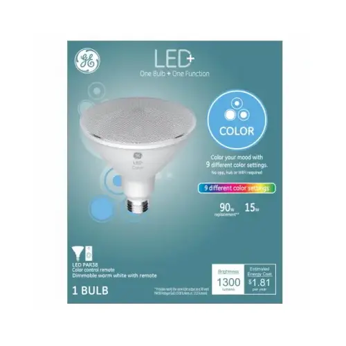 GE Lighting 93128353 LED+ Light Bulb, Color-Changing & Dimmable Remote ...