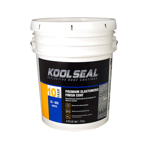 KOOL SEAL KS0063600-20 Elastomeric Roof Coating, White, 5 gal Pail, Liquid