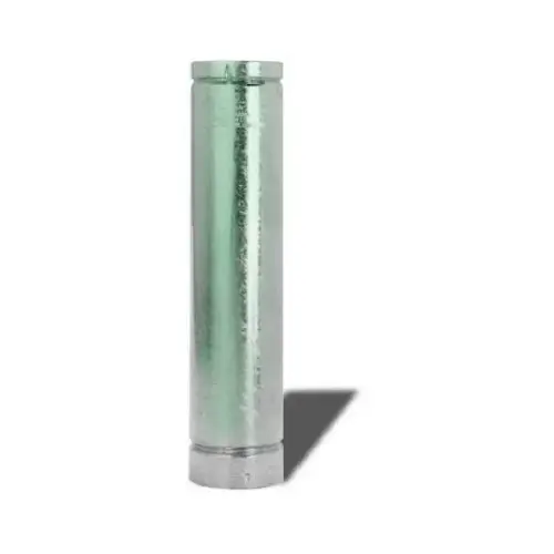 Round Gas Vent Pipe 3" D X 36" L Aluminum/Galvanized Steel Silver Chrome
