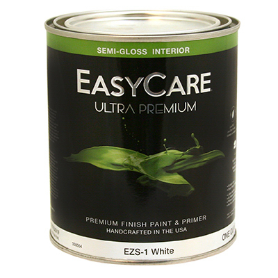 TRUE VALUE MFG COMPANY EZS1-QT Ultra Premium Interior Latex Paint & Primer, White Semi-Gloss, 1-Qt.