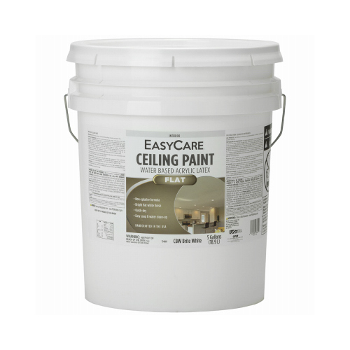 TRUE VALUE MFG COMPANY CBW5GL Latex Ceiling Paint, Brite White Flat
