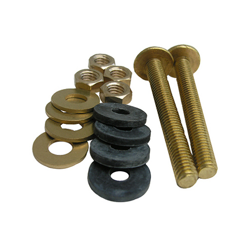 Toilet Tank-to-Bowl Kit, Heavy-Duty Brass, 3/8 x 3-1/8-In.