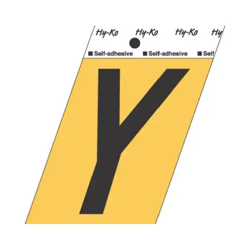 House Address Letter Y, Black/Gold Aluminum, Adhesive, 3.5-In.