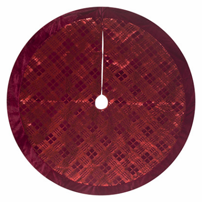 DYNO SEASONAL SOLUTIONS 2487526-1 Velvet Tree Skirt, Red Tonal Print, 48-In.