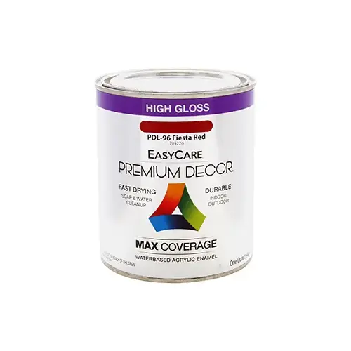 TRUE VALUE MFG COMPANY PDL96-QT Premium Decor Fiesta Red Gloss Enamel Paint, Qt.