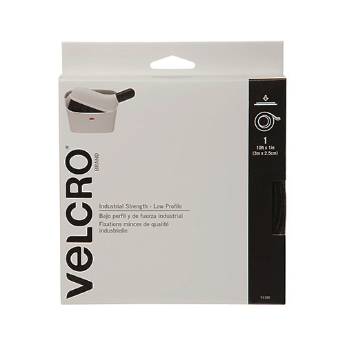 VELCRO USA INC CONSUMER PDTS 91110 Industrial Strength Fastening Tape, Low Profile, White, 10-Ft. x 1-In.