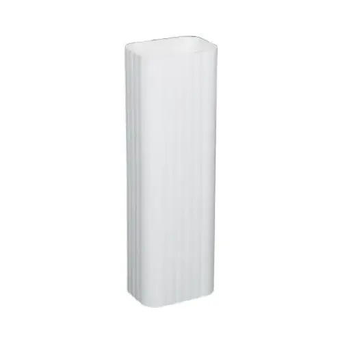 Downspout, 3 in W, 4 in H, 10 ft L, Aluminum, White - pack of 10