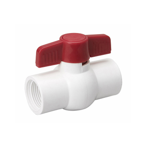 107-135HC Ball Valve, 1 in Connection, FPT x FPT, 150 psi Pressure, PVC Body White