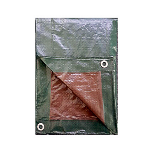 Polyethylene Tarp, Hunter Green/Brown, 15 x 30-Ft.