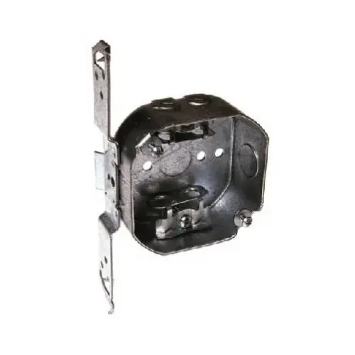 Octagon Electrical Box, TS Bracket, BX Clamps, 4 x 1-1/2 In.