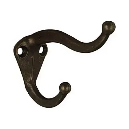 Hat & Coat Hook, Antique Brass - pair