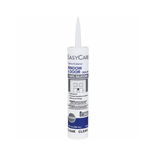 Window & Door Silicone Caulk, Clear, 9.8-oz.