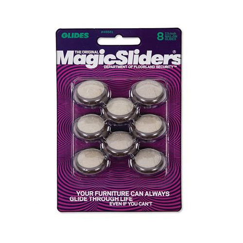 MAGIC SLIDERS L P 45661 Chair Carpet Glides, Nail-On, 1.25-In  pack of 8