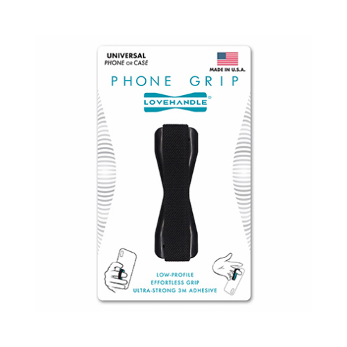 Phone Grip, Solid Black, Soft Elastic - pack of 6