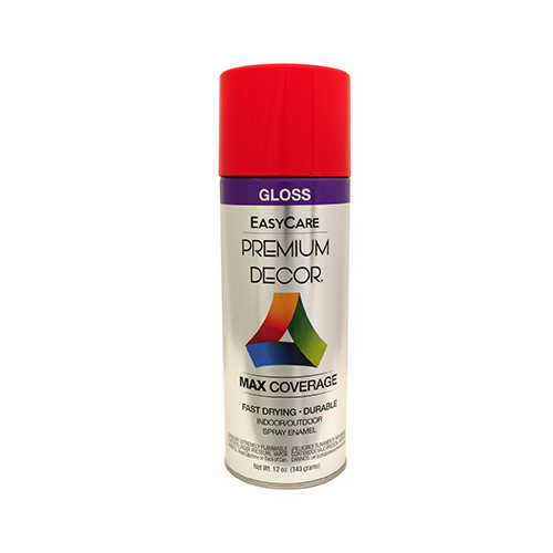 Premium Decor Spray Paint, Hot Red Gloss, 12-oz.