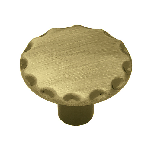 Liberty P63300H-AB-C Scallop Edge Cabinet Knob, Antique Brass, 1-1/8-In. Round