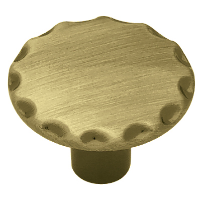 Liberty P63300H-AB-C Scallop Edge Cabinet Knob, Antique Brass, 1-1/8-In. Round