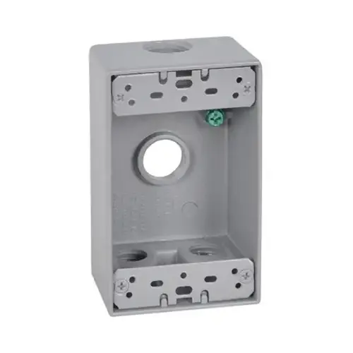 Gray Weatherproof 1-Gang Rectangular Outlet Box