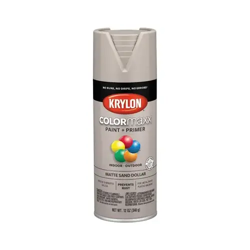 COLORmaxx Spray Paint, Matte, Sand Dollar, 12 oz, Aerosol Can