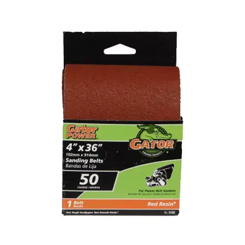 4 x 36-In. 50-Grit Bi-Directional Sanding Belt - pack of 5