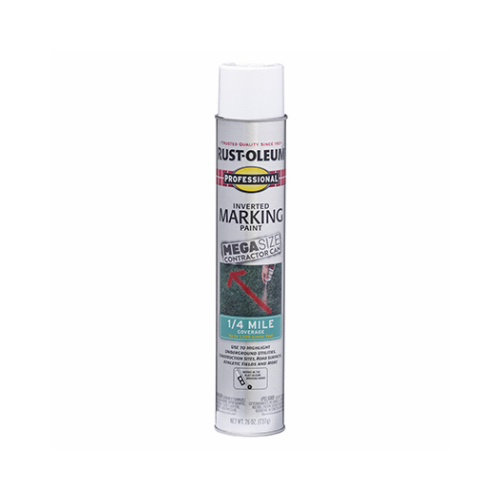 Quarter Mile Distance Spray Mega Marking Paint, Flat to Semi-Gloss, White, 26 oz, Can