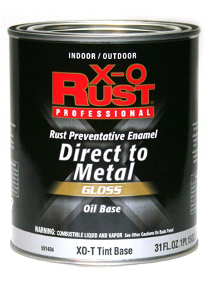 TRUE VALUE MFG COMPANY XOT-QT X-O Rust Premium Anti-Rust Enamel, Oil-Base Tint Base, Interior/Exterior, 1 Qt.