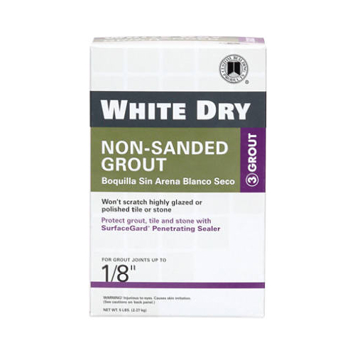 Non-Sanded Grout, Powder, Characteristic, White, 5 lb Box