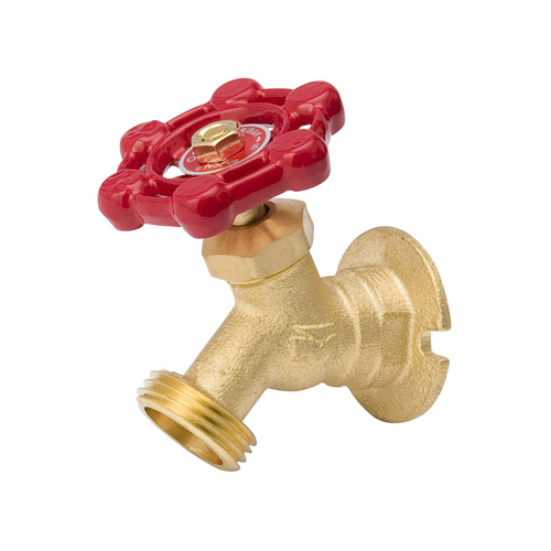 Sillcock Valve, 3/4 x 3/4 in Connection, FPT x Male Hose, 125 psi Pressure, Brass Body