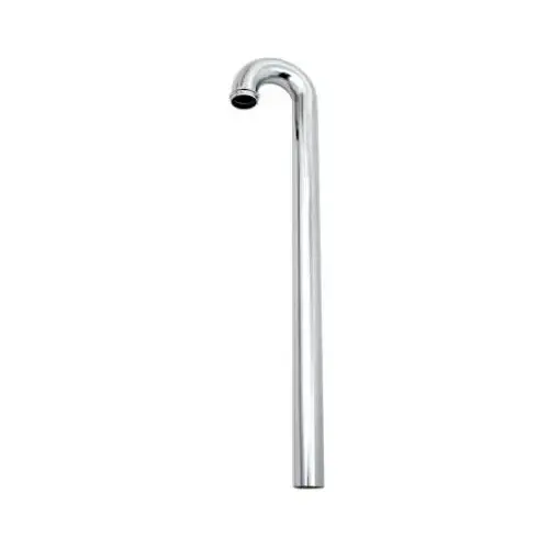 Lavatory Floor Drain Tube, Chrome-Plated Brass, 22-Ga., 1.25-In. OD Tube x 19.75-In.