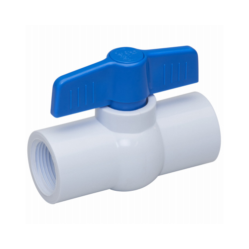 107-133HC Ball Valve, 1/2 in Connection, FPT x FPT, 150 psi Pressure, PVC Body White
