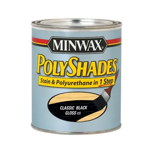 Classic Black Gloss Polyshades Wood Stain, Qt.