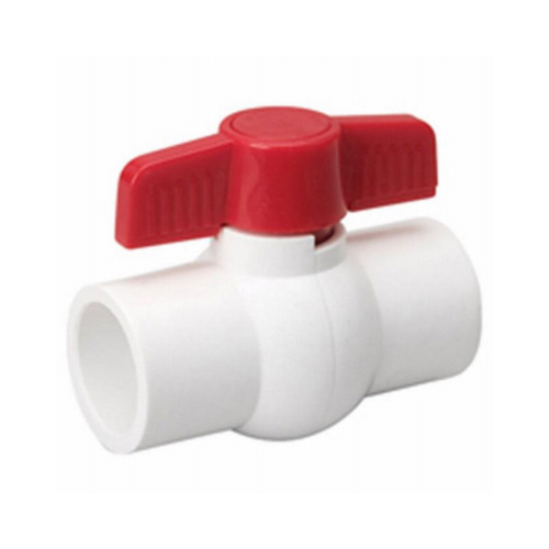 B&K 107-634HC 107-634HC Ball Valve, 3/4 in Connection, Compression, 150 psi Pressure, Manual Actuator, PVC Body White