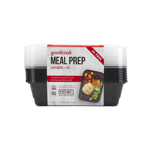 BRADSHAW INTERNATIONAL 10783 Meal Prep Containers, Breakfast, Black  pack of 10
