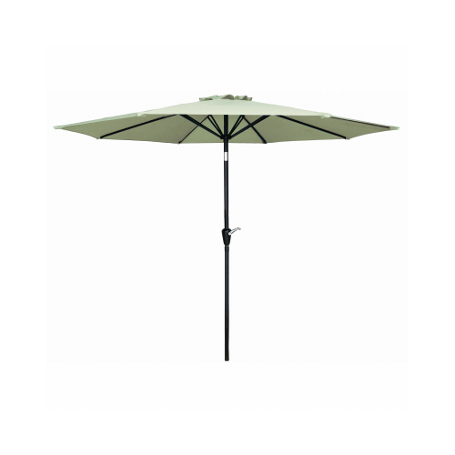 Patio Market Umbrella, Crank Open/Tilt, Steel Pole, Seafoam Green Fabric, 9-Ft.