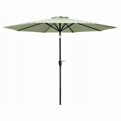 J&J GLOBAL LLC 251010 Patio Market Umbrella, Crank Open/Tilt, Steel Pole, Seafoam Green Fabric, 9-Ft.