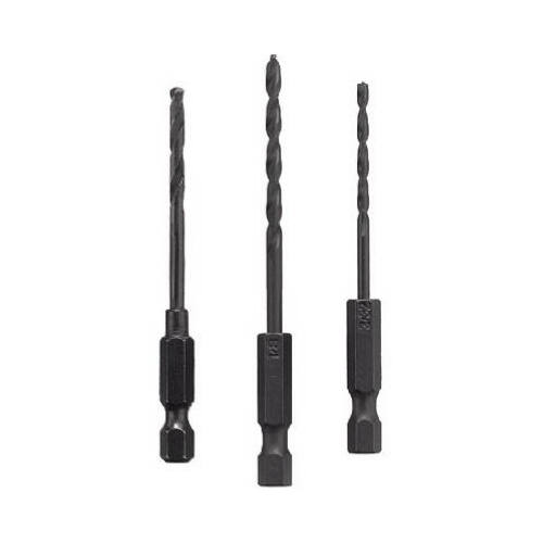 Drill Bit, 3/32 in Dia, 5 in OAL, Flip Drive, 4-Flute, 3/32 in Dia Shank Pair Black