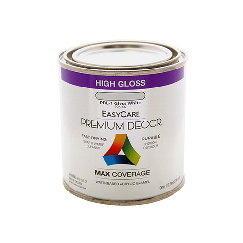 Premium Decor White Gloss Enamel Paint, 1/2-Pt.