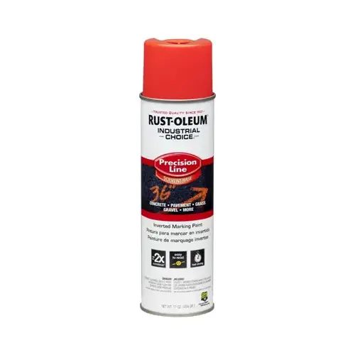 INDUSTRIAL CHOICE 203028 Marking Paint, Semi-Gloss, Fluorescent Red/Orange, 17 oz, Aerosol Can