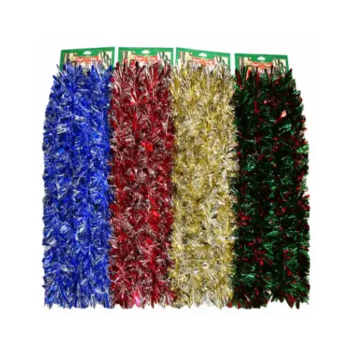 Wide Tinsel Christmas Garland 10 ft. L - pack of 6