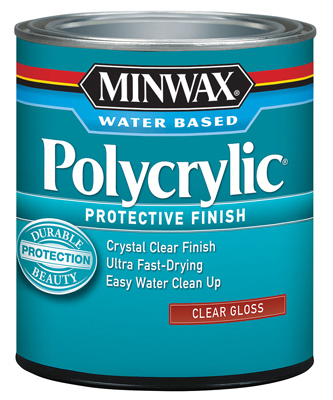 MINWAX COMPANY, THE 65555 Polycrylic Gloss Clear Acrylic/Urethane Blend Topcoat, Qt.