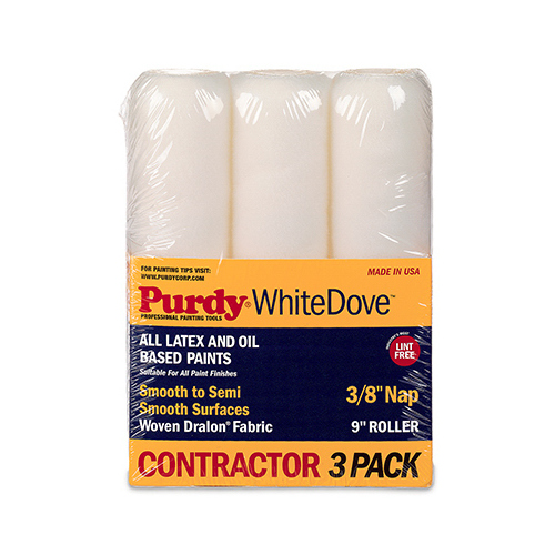 White Dove Paint Roller Covers, 3/8-In. Nap, 9-In  pack of 3