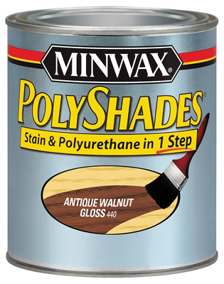 MINWAX COMPANY, THE 61440 Gloss Antique Walnut Polyshades Wood Stain, Qt.