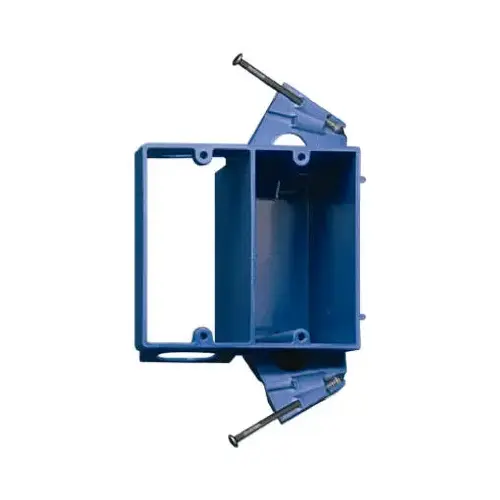 Outlet Box, 3.69 in L, 4.04 in W, 2 -Gang, PVC, Blue