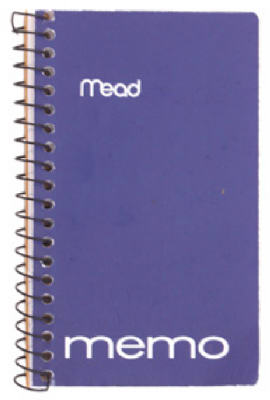 Mead 45534 Memo Book 3" W X 5" L Wide Ruled Spiral Assorted Assorted