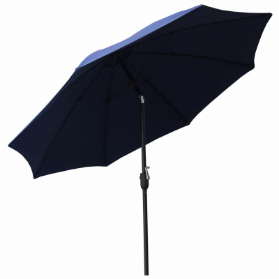 J&J GLOBAL LLC 251004 Patio Canopy Umbrella, Crank Open/Tilt, Aluminum Pole, Navy Fabric, 9-Ft.